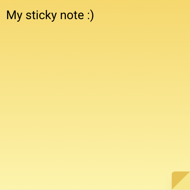 Sticky note widget